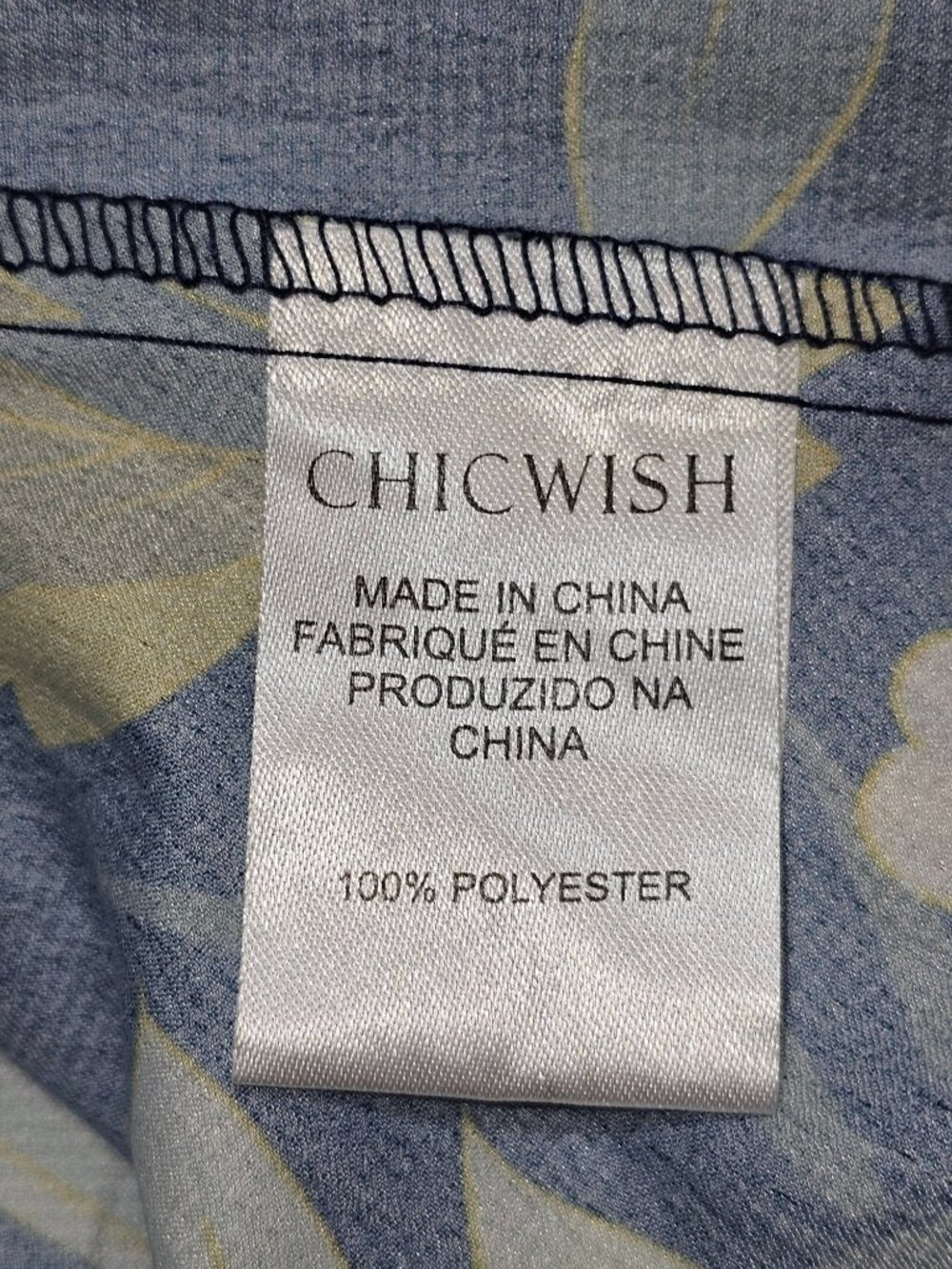 NWT Chicwich Women's Navy Floral Printed Bubble Sleves Frilling Dress Size M 432 - Picture 12 of 12